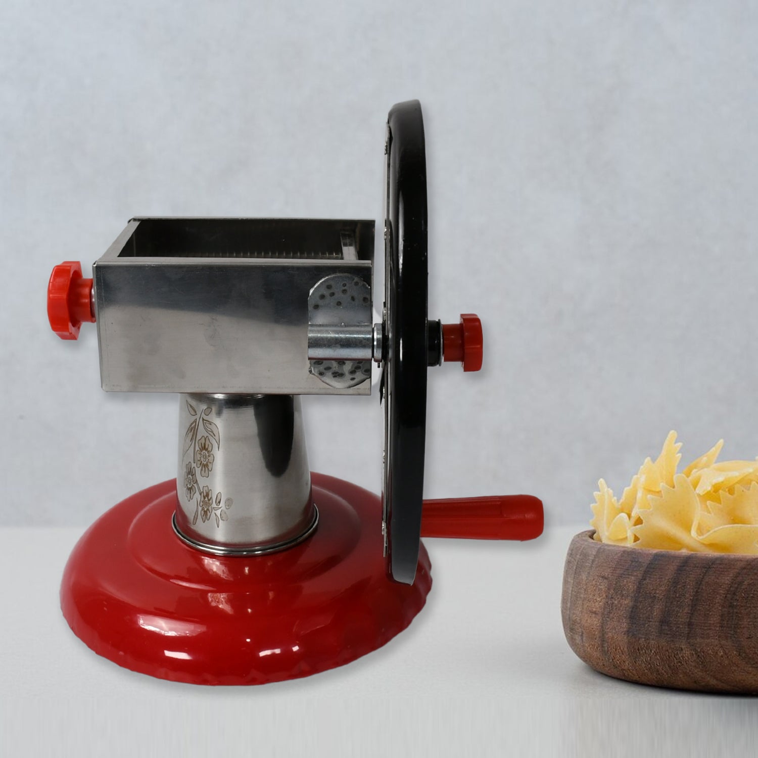 Stainless Steel Chips Maker and Vegetable Slicer for Kitchen Potato Slicer Graters and Chippers. Chips Maker is Suitable for Vegetable Cuttings. Chips Maker Consist Hard Coated Iron Wheel and Stand. Stainless Steel Chips Maker and Vegetable Slicer for Kitchen Potato Slicer Graters and Chippers. Chips Maker is Suitable for Vegetable Cuttings. Chips Maker Consist Hard Coated Iron Wheel and Stand.